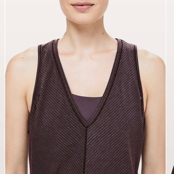 Lululemon Circuit Crusher Tank Evolution Stripe Deep Phantom Heather BlackCherry - Picture 4 of 5